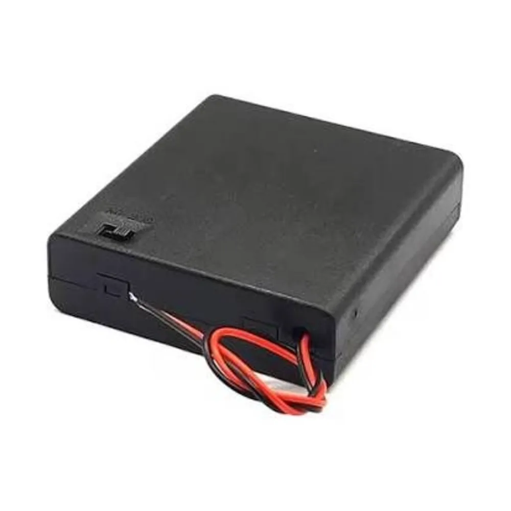 4 x AA Battery Holder Box, With Cover/on-off