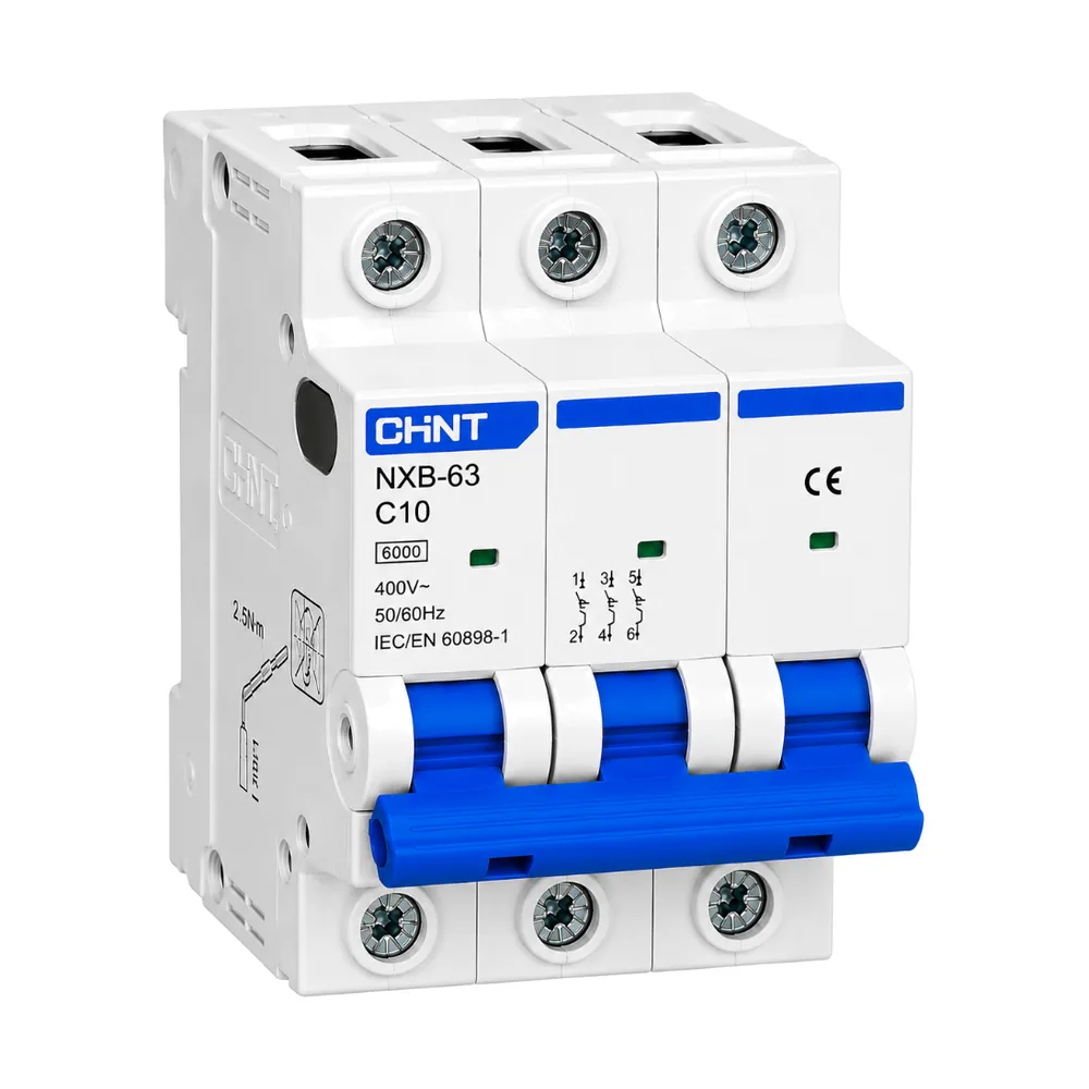 Miniature Circuit Breaker (MCB) 10A 3P 6KA CHINT.webp