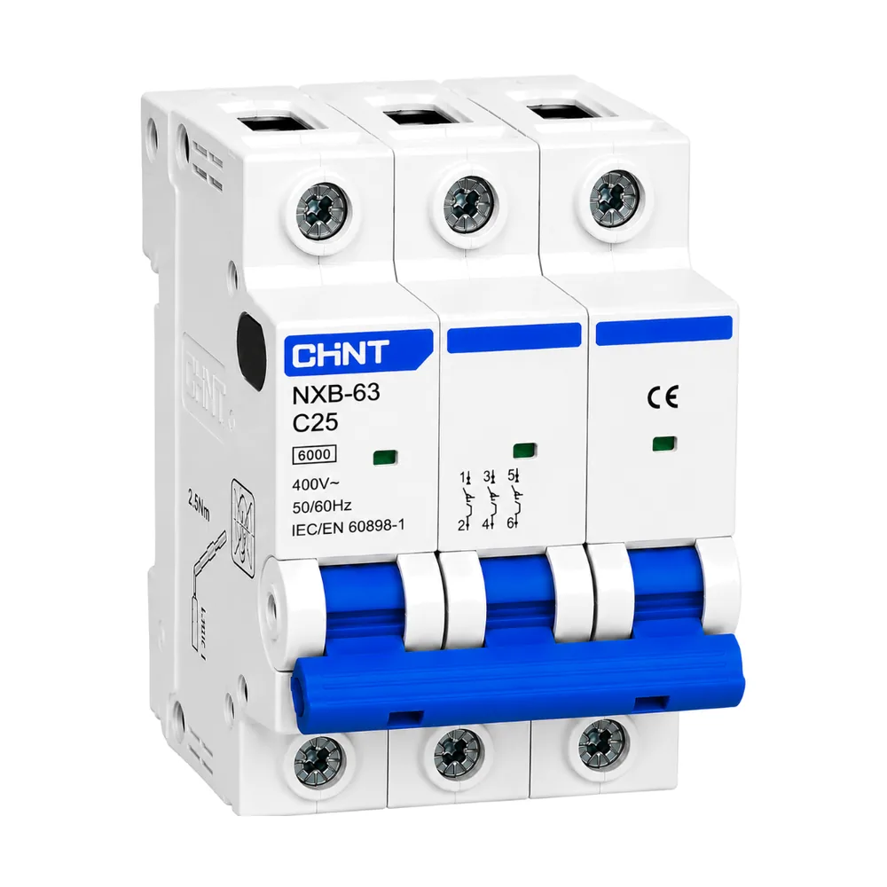 Miniature Circuit Breaker (MCB) 25A 3P 6KA CHINT.webp
