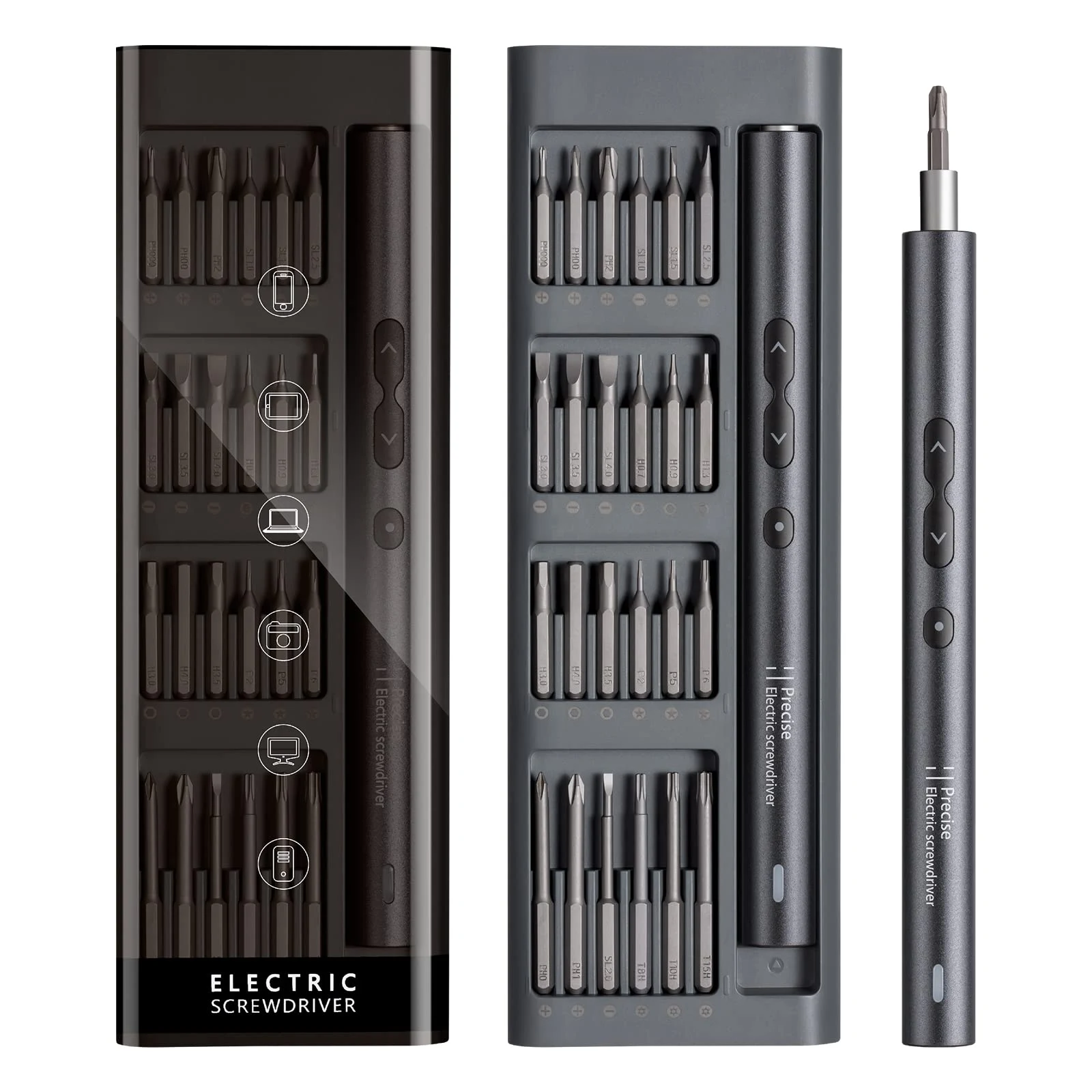 Precision Electric Screwdriver 24 Pcs S2 Alloy Steel Bit Screwdrivers  Type-C Fast Charging Screwdriver Set Repair Power Tools