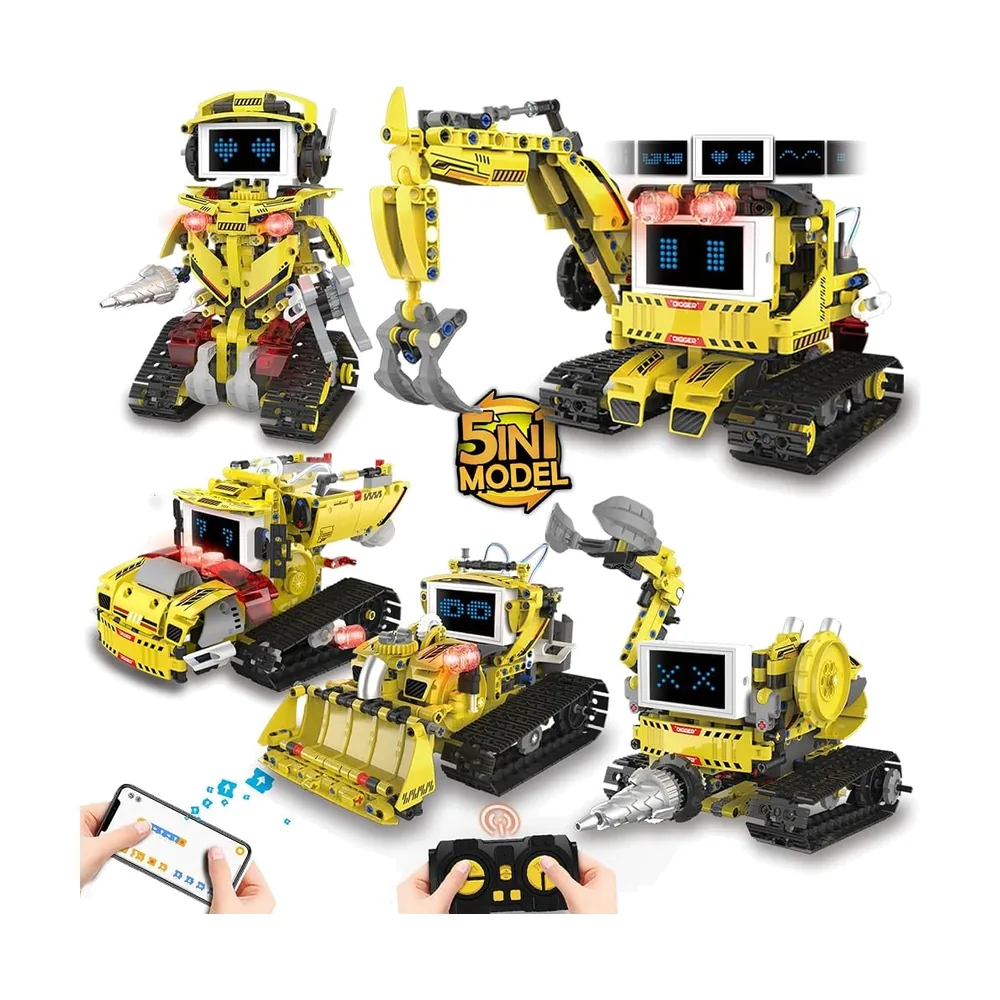 K96195 Robot Building Set Blocks Kit APP + Remote Control Programmable STEM Building Toy