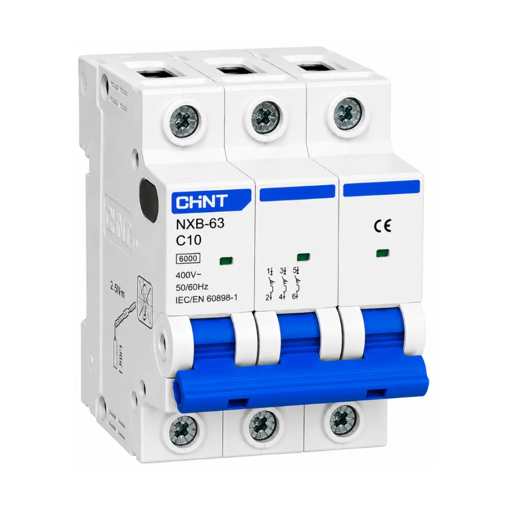 Miniature Circuit Breaker (MCB) 10A 3P 6KA CHINT