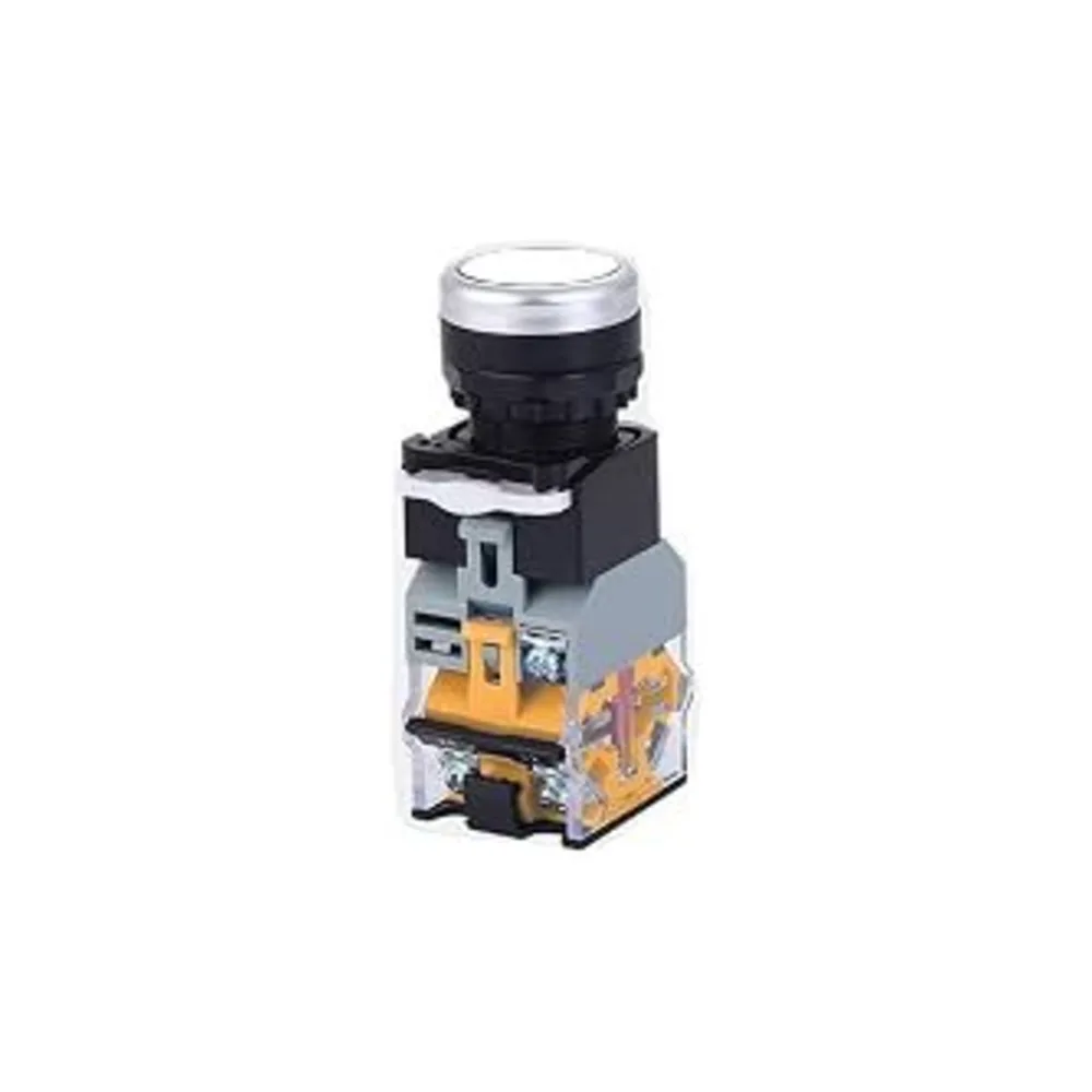 LA128A Push Button Switch White 220V 3PIN 22MM Self-Reset