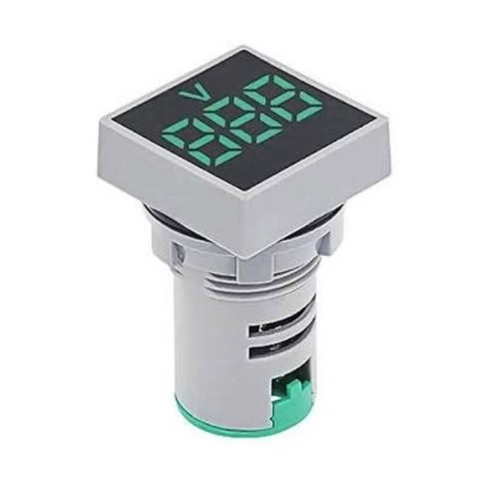 AD16-22FSV Square Frosted Surface LED Voltmeter Indicator Light Green AC60-500V 22mm
