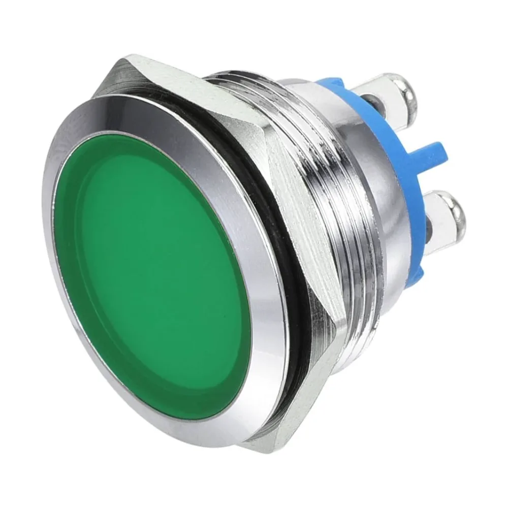 LED Metal Indicator Light Green 220V 22mm