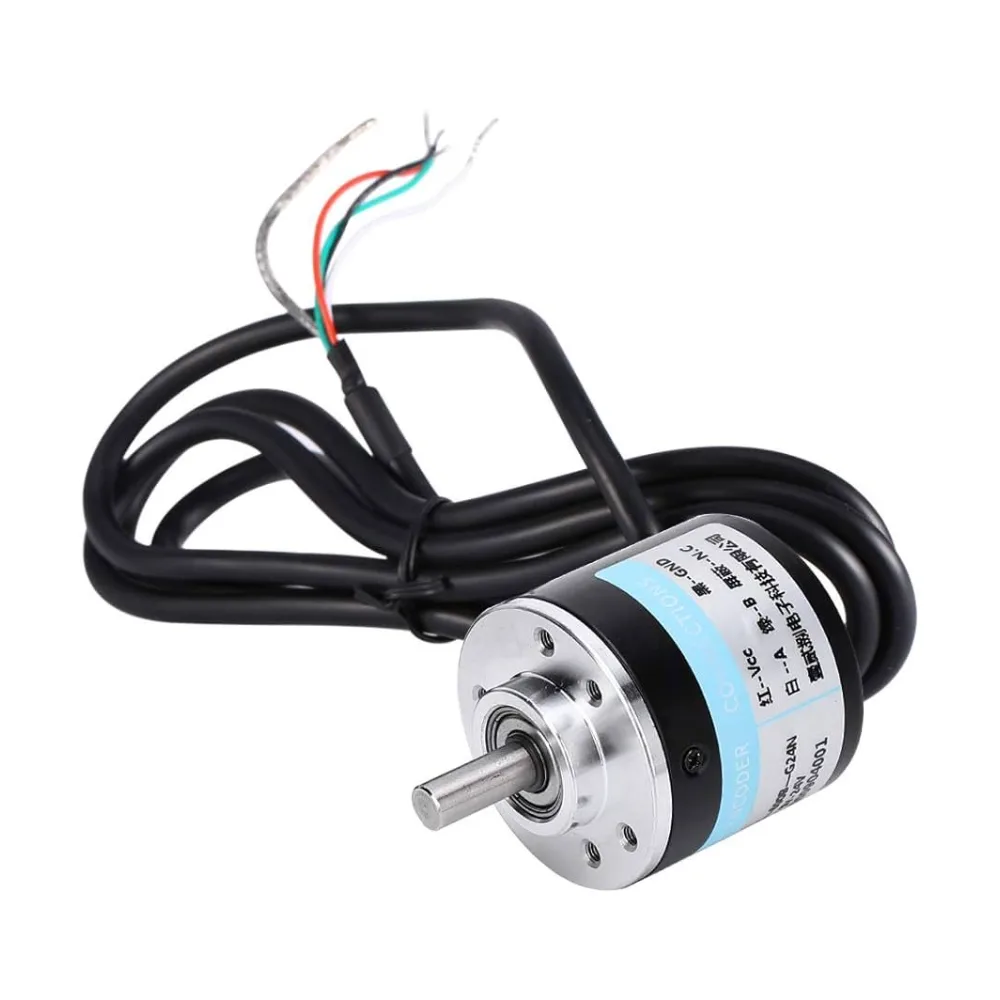 Solid Shaft DC5-24V Incremental Photoelectric Rotary Encoder NPN Open Collector D8MM 600 Pulse