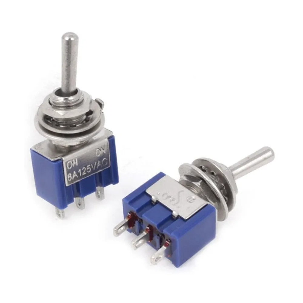 Switch Toggle 3-Pin SPDT ON-OFF 13x10mm Blue